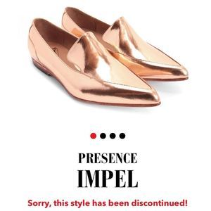 John Fluevog Presence Impel Bronze Wonen's Pointed Toe Slip On Loafer Shoes Sz 8